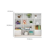 Simple White Modern Rectangular Storage Wide Bookcase Image - 36