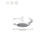 Simple White Retractable 4 Blades Ceiling Fan Light Image - 13