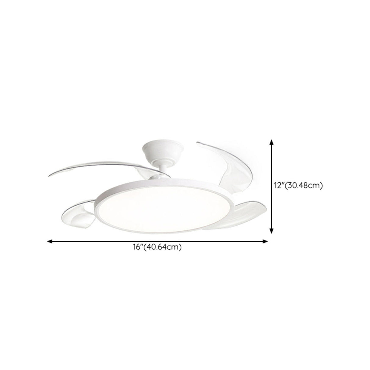 Simple White Round Ceiling Fan with LED Lighting 