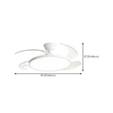 Simple White Round Ceiling Fan with LED Lighting #size