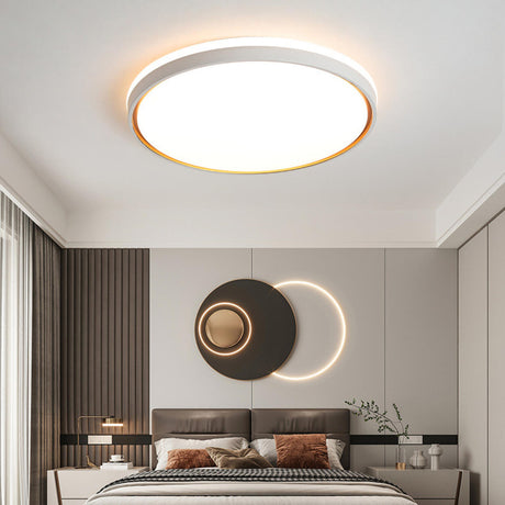 Simple White Round LED Flush Mount Ceiling Lamp Bedroom  Image - 1