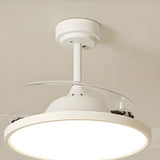 Simple White Round Modern Ceiling Fan with LED Light Image - 12
