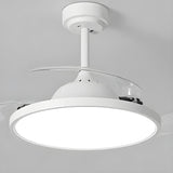 Simple White Round Modern Ceiling Fan with LED Light Image - 13