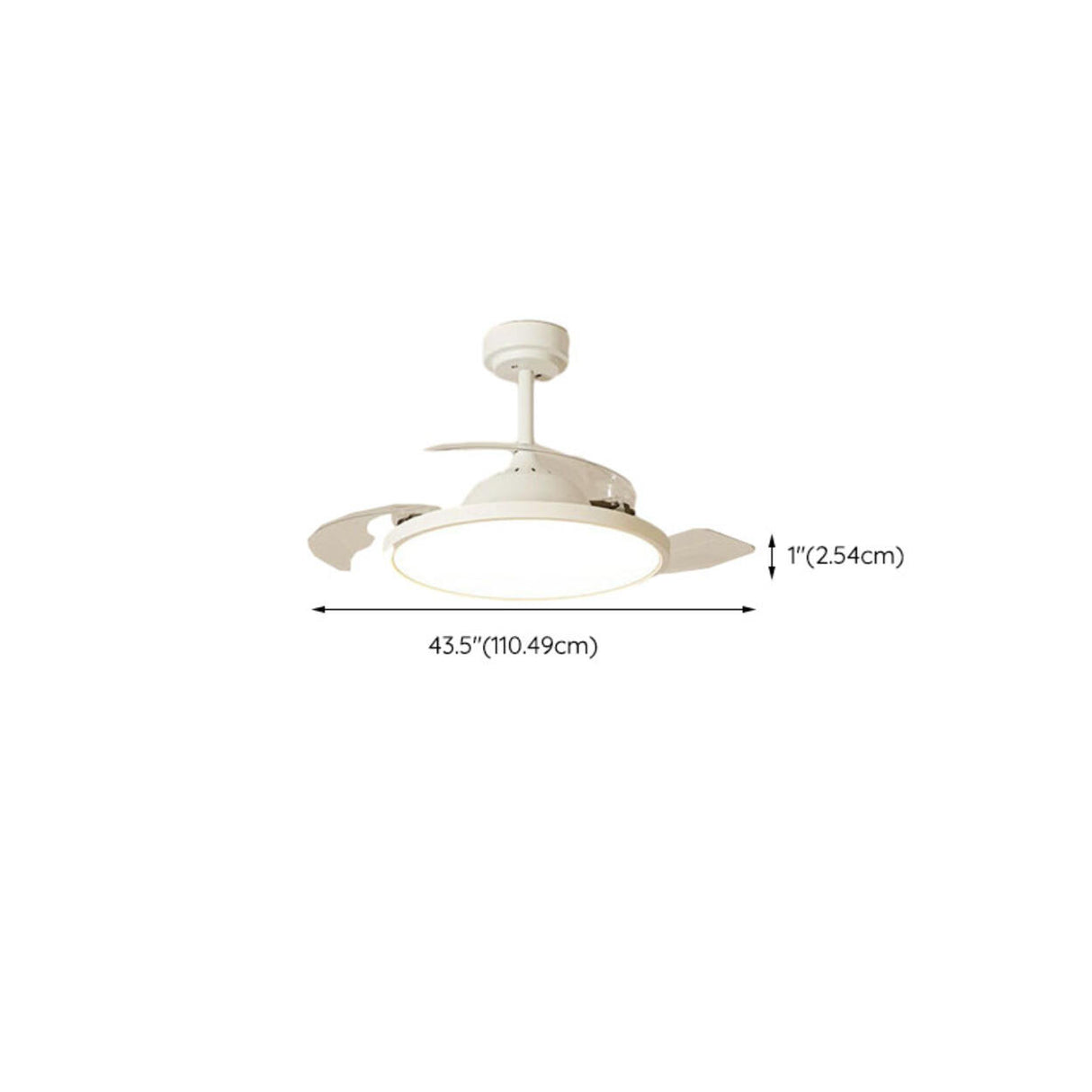Simple White Round Modern Ceiling Fan with LED Light 