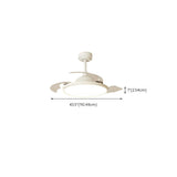 Simple White Round Modern Ceiling Fan with LED Light #size