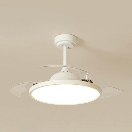 Simple White Round Modern Ceiling Fan with LED Light Image - 2