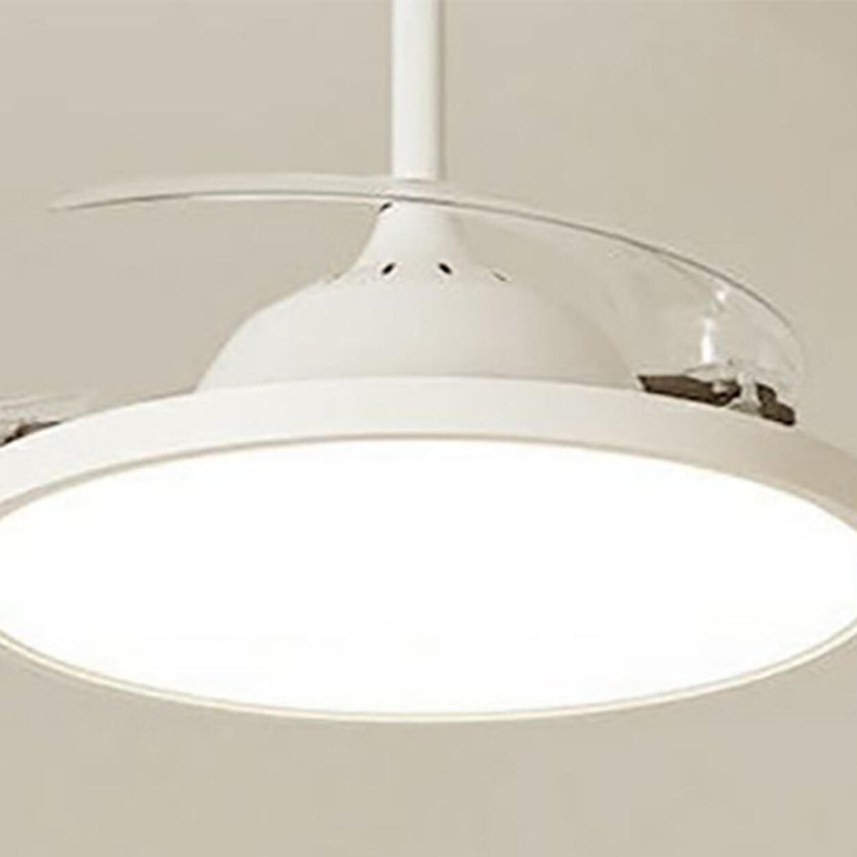 Simple White Round Modern Ceiling Fan with LED Light Image - 7