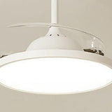 Simple White Round Modern Ceiling Fan with LED Light Image - 7