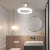 Simple White Round Modern Small Ceiling Fan with Light Image - 2