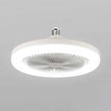 Simple White Round Modern Small Ceiling Fan with Light Image - 4