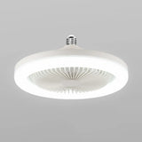 Simple White Round Modern Small Ceiling Fan with Light Image - 5