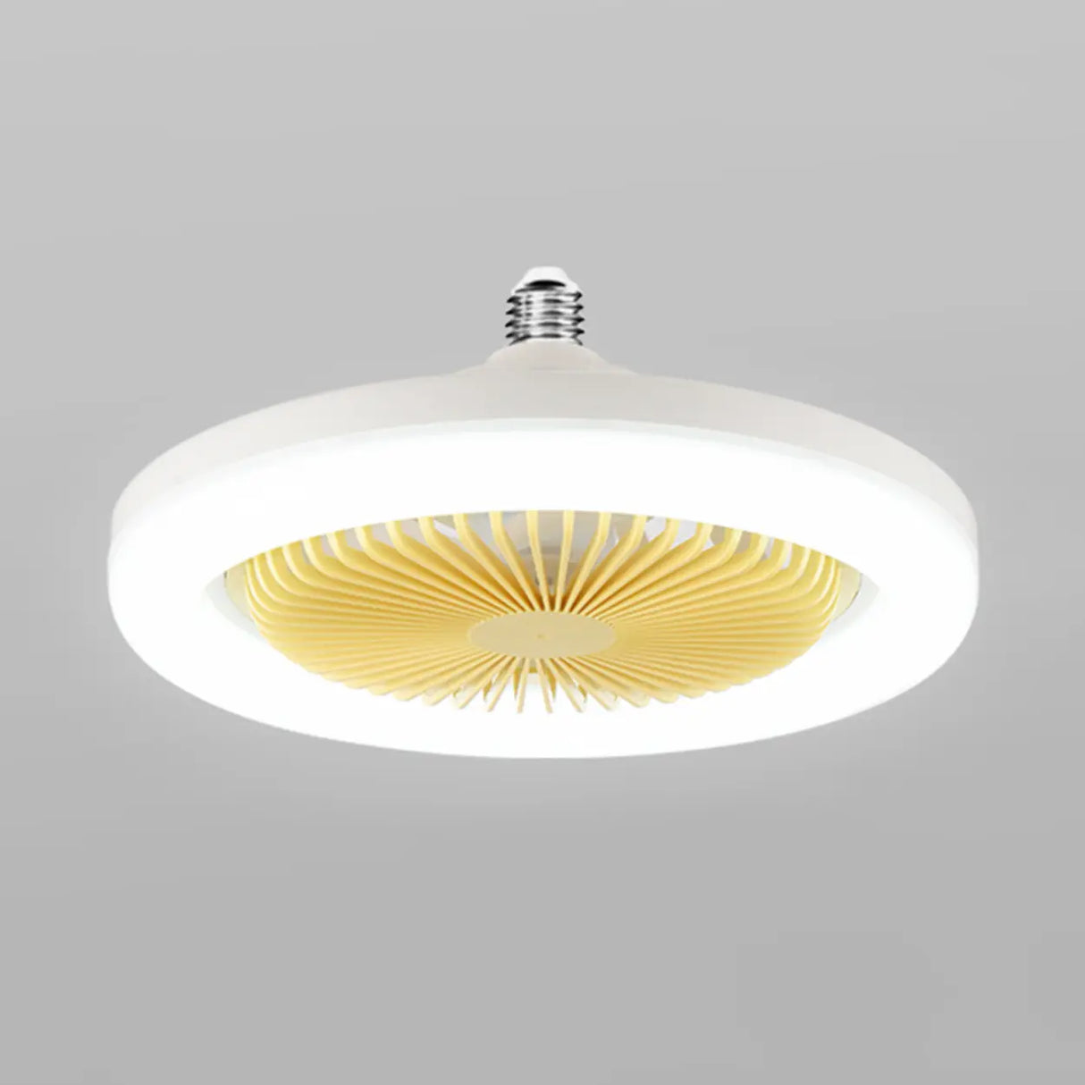 Simple White Round Modern Small Ceiling Fan with Light Image - 6