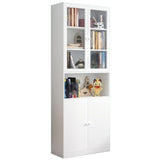 Simple White Steel 5 Shelves Vertical Storage Bookcase Image - 10