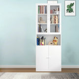 Simple White Steel 5 Shelves Vertical Storage Bookcase Image - 11