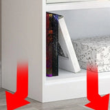 Simple White Steel 5 Shelves Vertical Storage Bookcase Image - 12