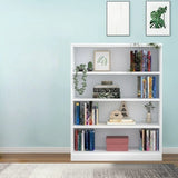 Simple White Steel 5 Shelves Vertical Storage Bookcase Image - 15