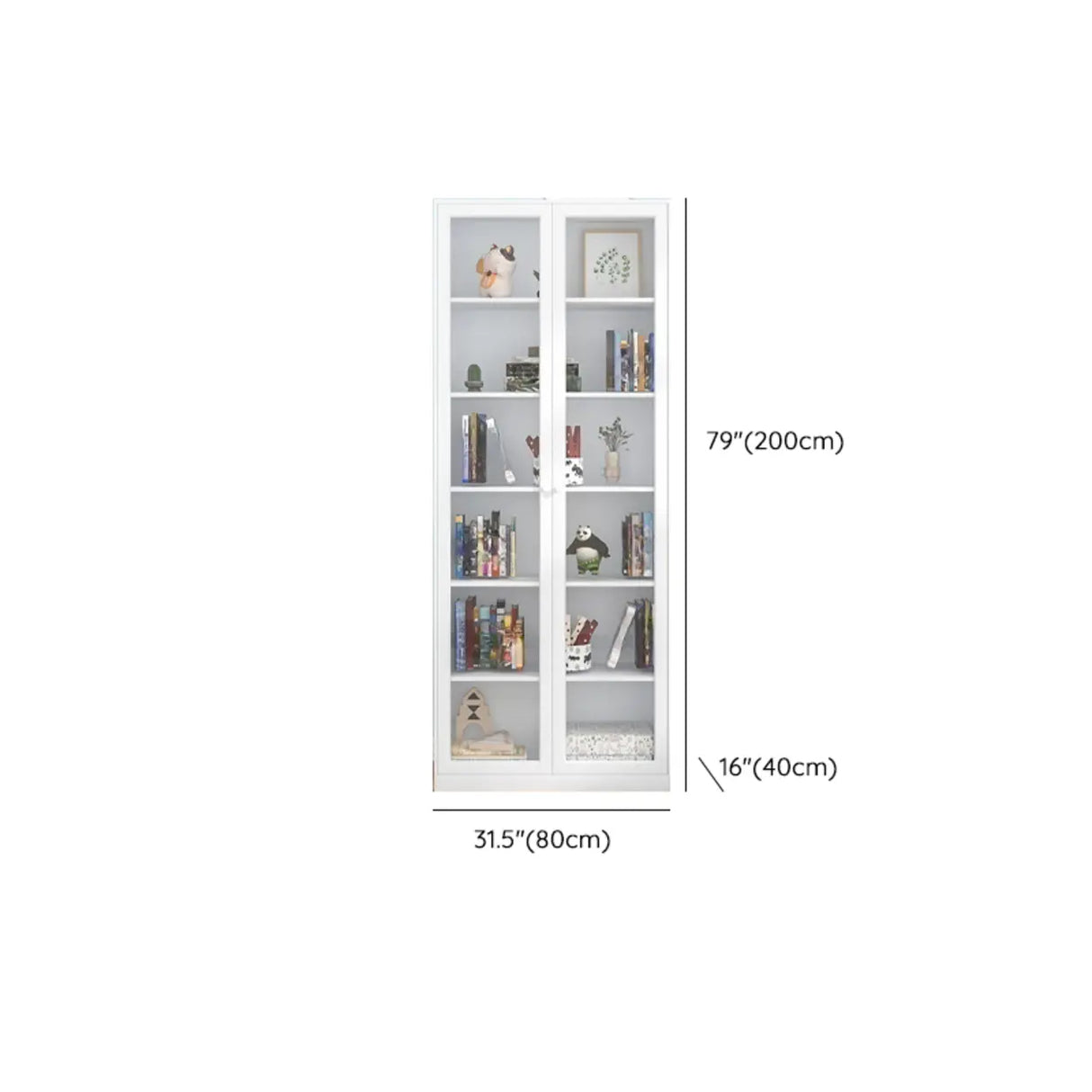 Simple White Steel 5 Shelves Vertical Storage Bookcase Image - 26