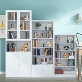 Simple White Steel 5 Shelves Vertical Storage Bookcase Image - 6