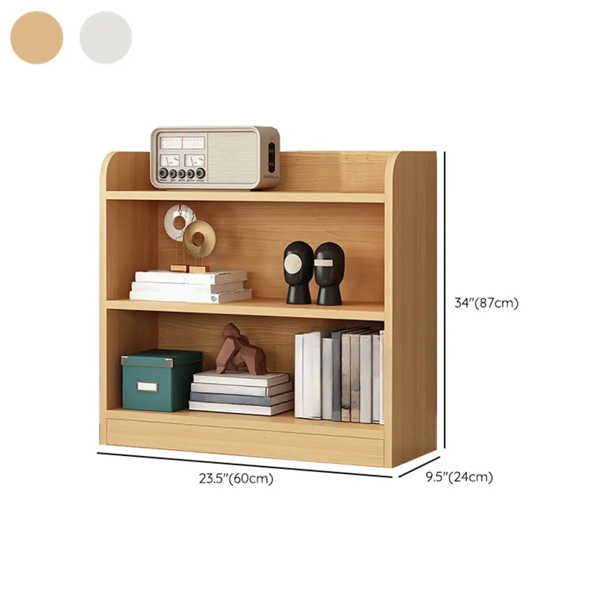 Simple White Vertical Wooden Small Storage Bookcase 