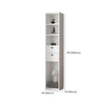 Simple White Wood Vertical Multi-Shelf Storage Bookcase #size