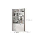 Simple White Wood Vertical Multi-Shelf Storage Bookcase Image - 12