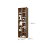 Simple White Wood Vertical Multi-Shelf Storage Bookcase Image - 15