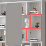 Simple White Wood Vertical Multi-Shelf Storage Bookcase Image - 5