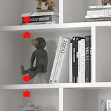Simple White Wood Vertical Multi-Shelf Storage Bookcase Image - 6