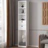 Simple White Wood Vertical Multi-Shelf Storage Bookcase Image - 9