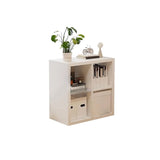 Simple White Wooden Rectangle Small Storage Bookcase Image - 12