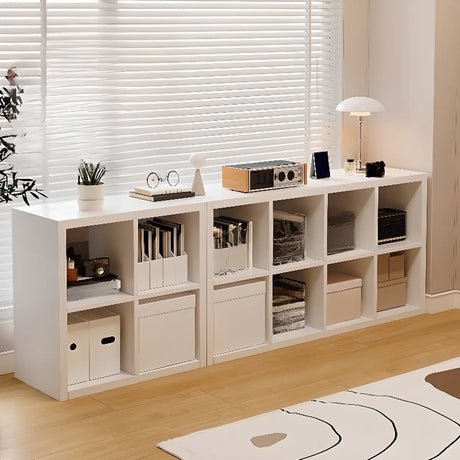 Simple White Wooden Rectangle Small Storage Bookcase Image - 1
