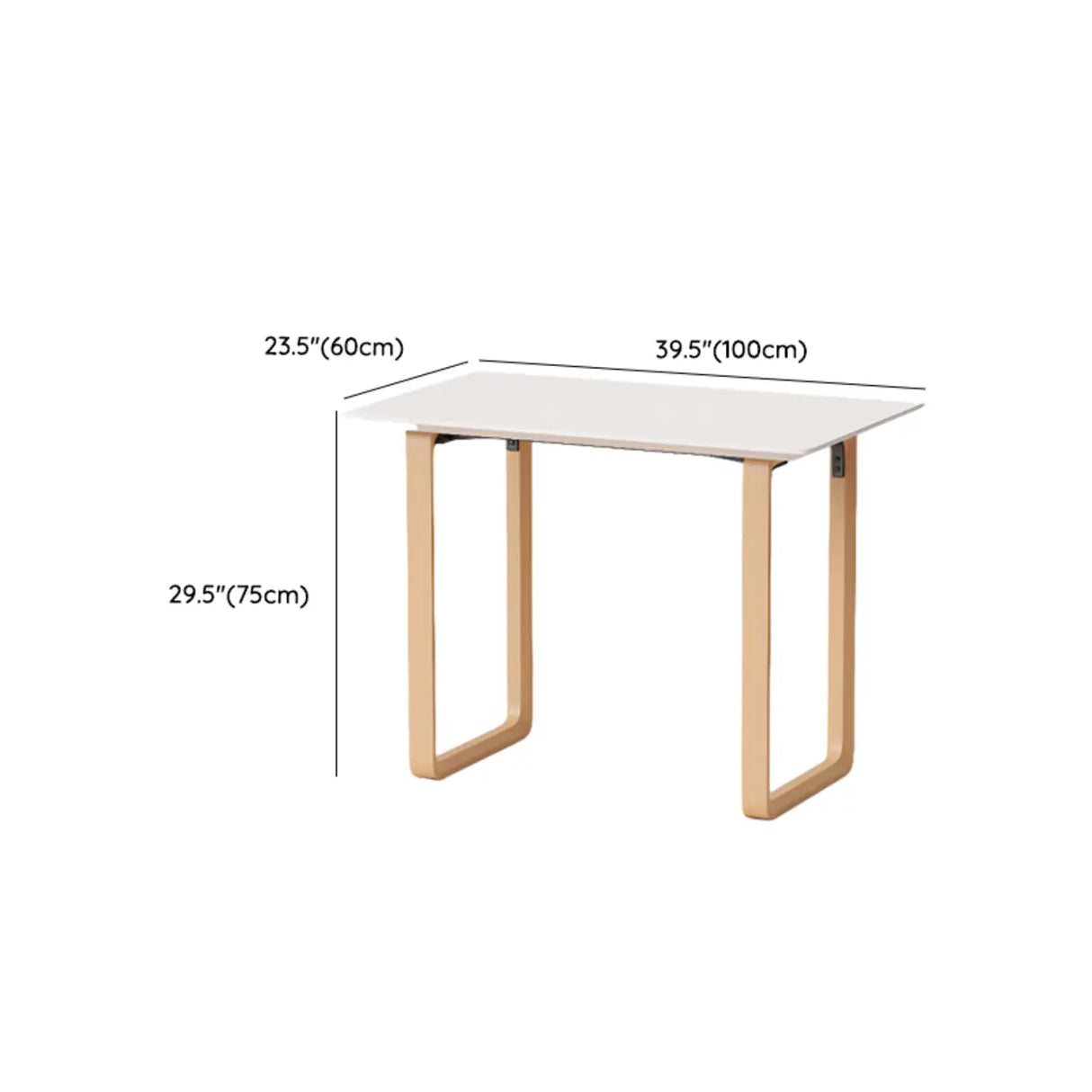 Simple White Wooden Rectangular Sledge Writing Desk 