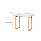 Simple White Wooden Rectangular Sledge Writing Desk #size