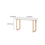 Simple White Wooden Rectangular Sledge Writing Desk Image - 27
