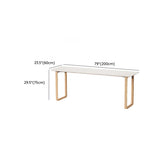 Simple White Wooden Rectangular Sledge Writing Desk Image - 30