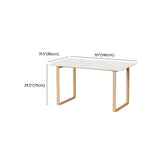 Simple White Wooden Rectangular Sledge Writing Desk Image - 32