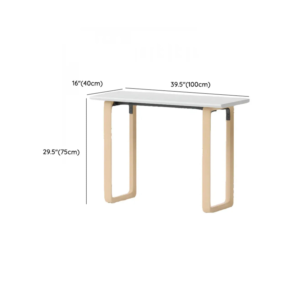 Simple White Wooden Rectangular Sledge Writing Desk Image - 34