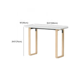 Simple White Wooden Rectangular Sledge Writing Desk Image - 34