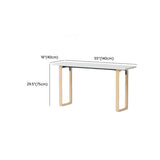 Simple White Wooden Rectangular Sledge Writing Desk Image - 36