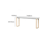Simple White Wooden Rectangular Sledge Writing Desk Image - 38