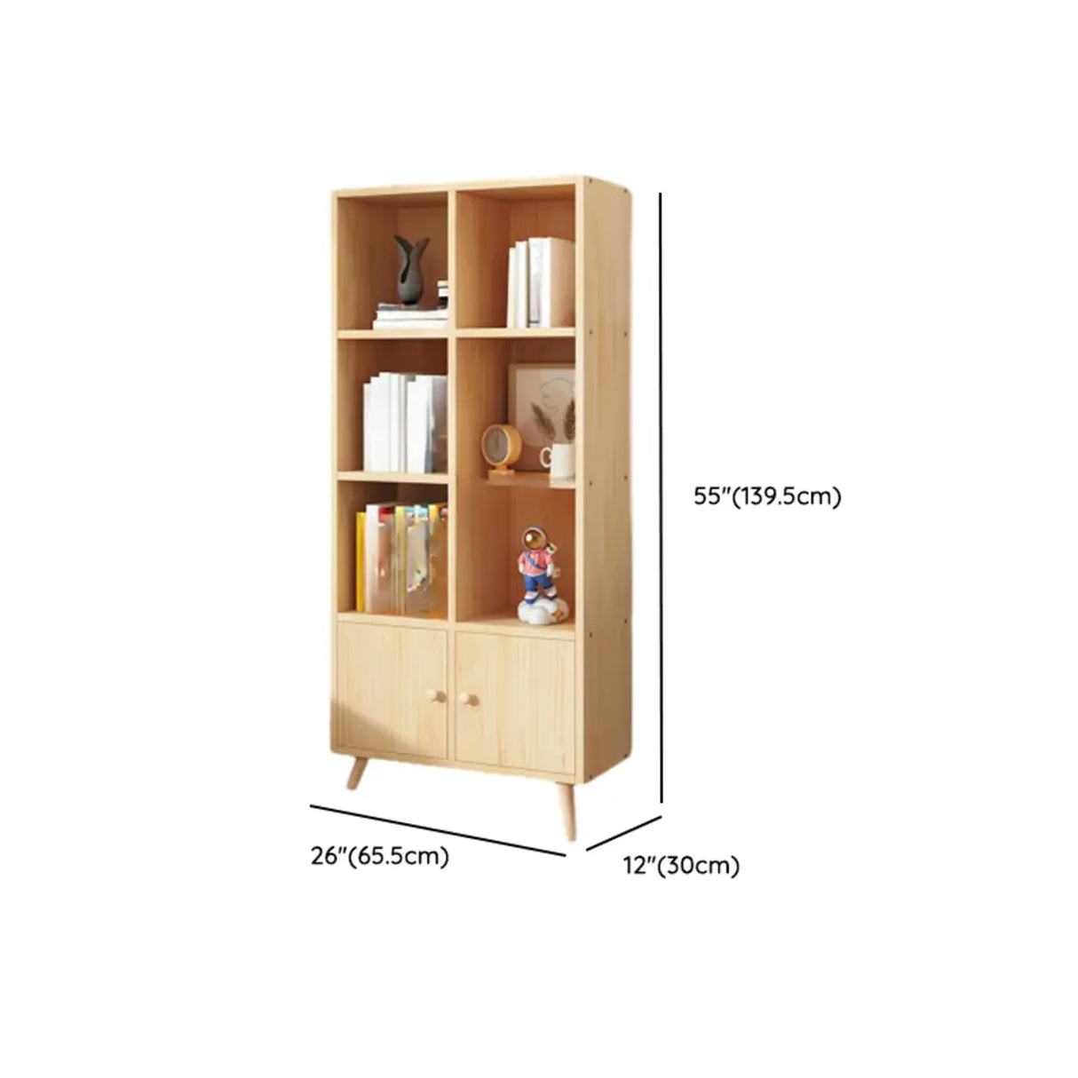 Simple Wood Closed Back Horizontal Organizer Bookcase Image - 54