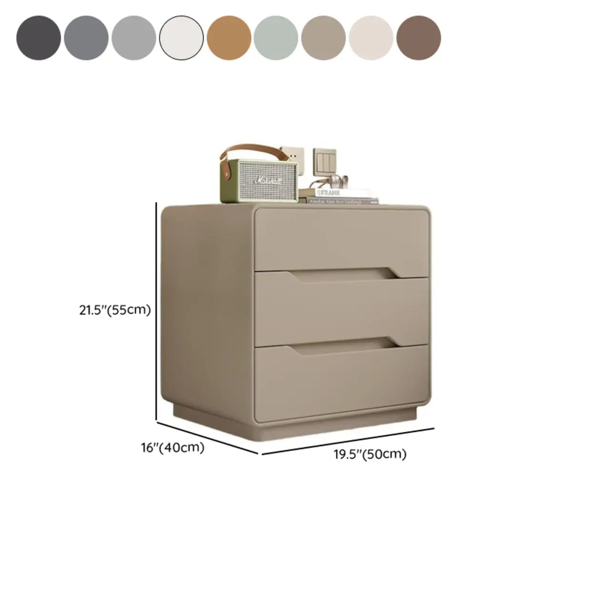 Simple Wood Narrow Length Kids Nightstand with Drawers Image - 20