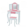 Simple Wood Pink Drawers Kids Vanity Set with Mirror Image - 3