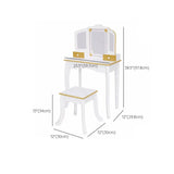 Simple Wood Pink Drawers Kids Vanity Set with Mirror #size