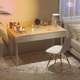 Simple Wood Rectangular Makeup Vanity Storage Table Image - 1