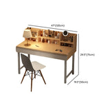 Simple Wood Rectangular Makeup Vanity Storage Table Image - 9