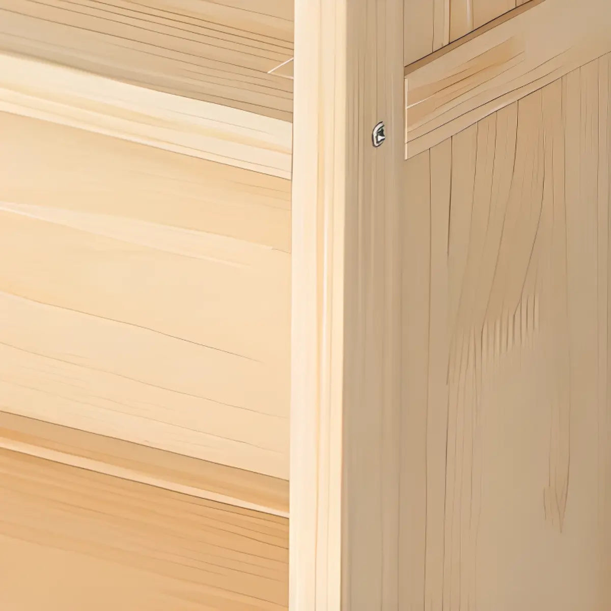 Simple Wood Tone Closed Back Vertical Timber Bookcase Image - 12