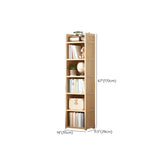 Simple Wood Tone Closed Back Vertical Timber Bookcase Image - 23