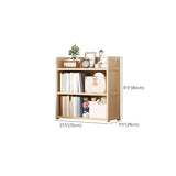 Simple Wood Tone Closed Back Vertical Timber Bookcase Image - 24