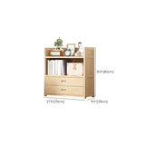 Simple Wood Tone Closed Back Vertical Timber Bookcase Image - 25